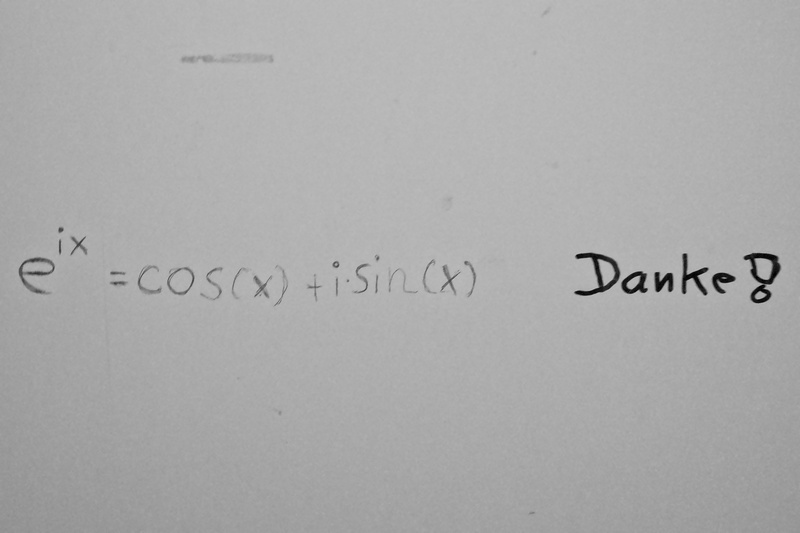 toilet graffiti showing Euler's formula